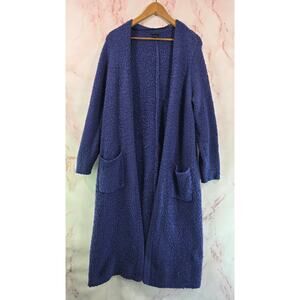 Torrid Cardigan Womens 2X 2 Blue Sweater Long Duster Eyelash Boucle Popcorn Midi